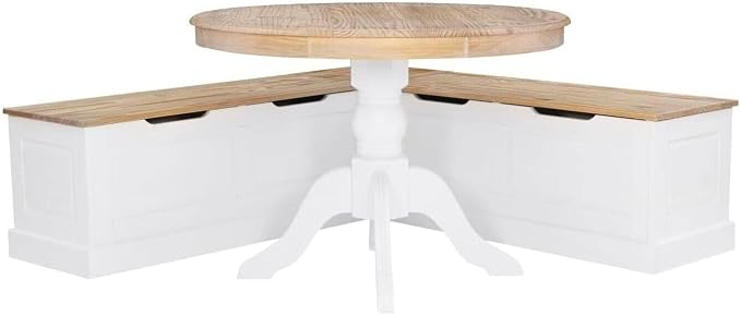 HomeStock Sophisticated Simplicity Backless Corner Nook Set Two Tone - Image 2