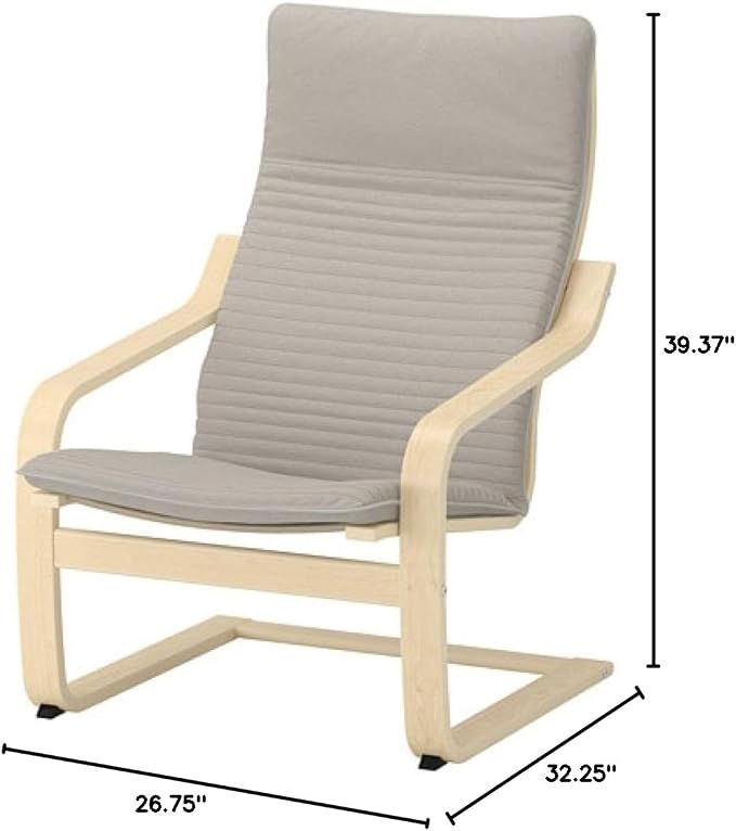 IKEA Poang Armchair Birch Veneer Knisa Light Beige 792.407.90 - Image 3