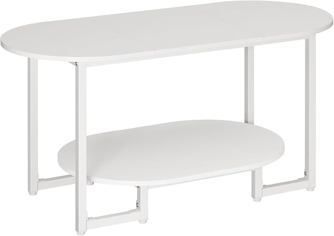 HOOBRO Coffee Table for Living Room, Oval Small Coffee Table - Image 9