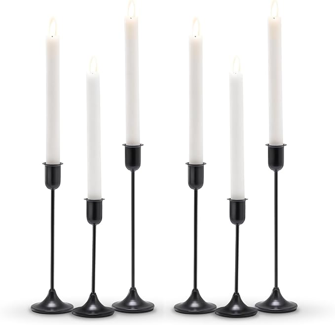 Black Taper Candle Holder 6 PCS Candlestick Holders, Vintage Candle Stick Holder - Image 8