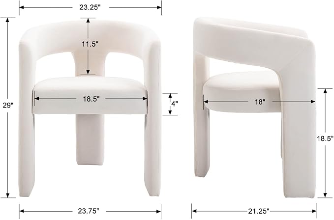RIVOVA Modern Barrel Dining Chairs Set of 2, Velvet Upholstered Accent Side - Image 2