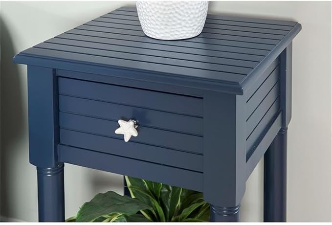 BOWERY HILL Modern Wood Accent Side Table, Starfish Knob, Coastal Style - Image 10