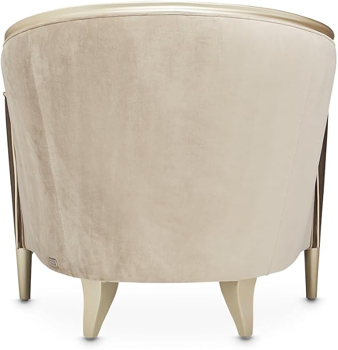 Michael Amini Villa Cherie Brown Side Chair Porcini Velvet Upholstery Solid & - Image 7