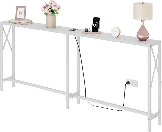 Gewudraw 70 in Skinny Sofa Table Behind Couch, Console Table by Gewudraw