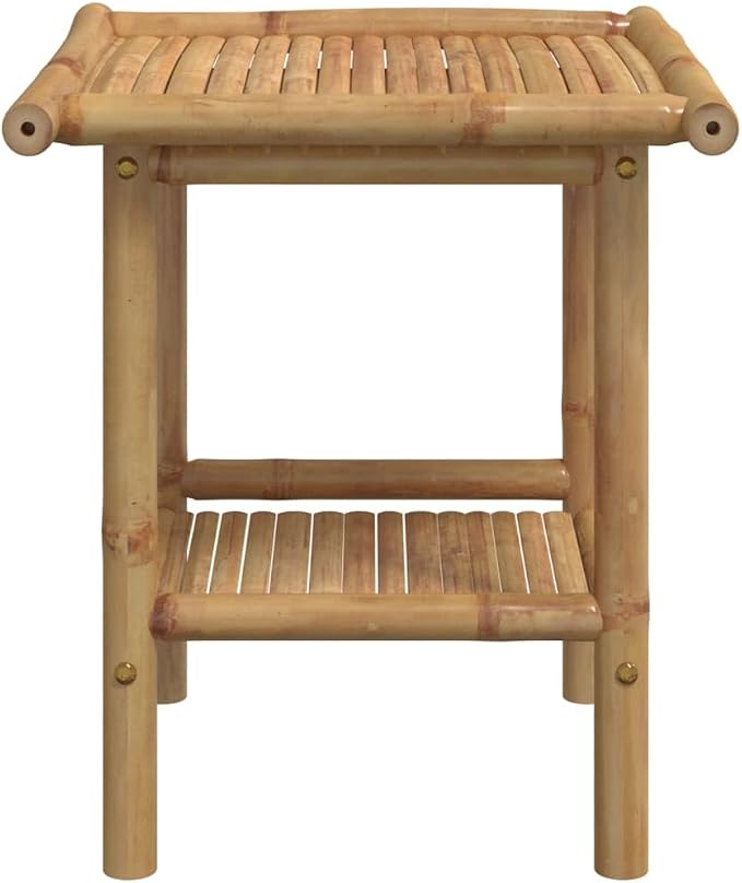 Bamboo Fiber Coffee Table with Storage Shelf, Eco-Friendly Modern Square End - Image 5