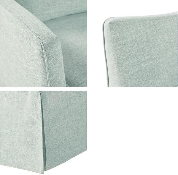 Martha Stewart 360° Mint Swivel Chair, Modern Classic Skirted Armchair - Image 8
