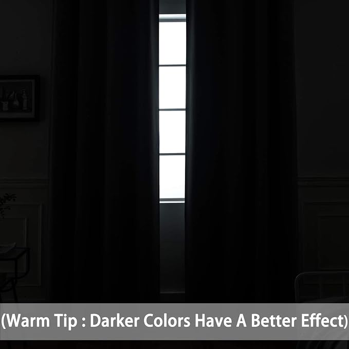 Yakamok Wide Thermal Blackout Patio Door Curtain Panel, Extra Wide Curtains - Image 3