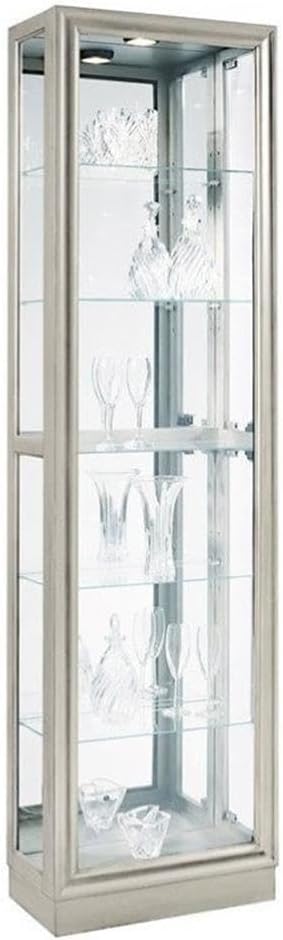 Pulaski Furniture Hardwood Side Entry Curio Cabinet in Platinum Silver Finish - Image 3