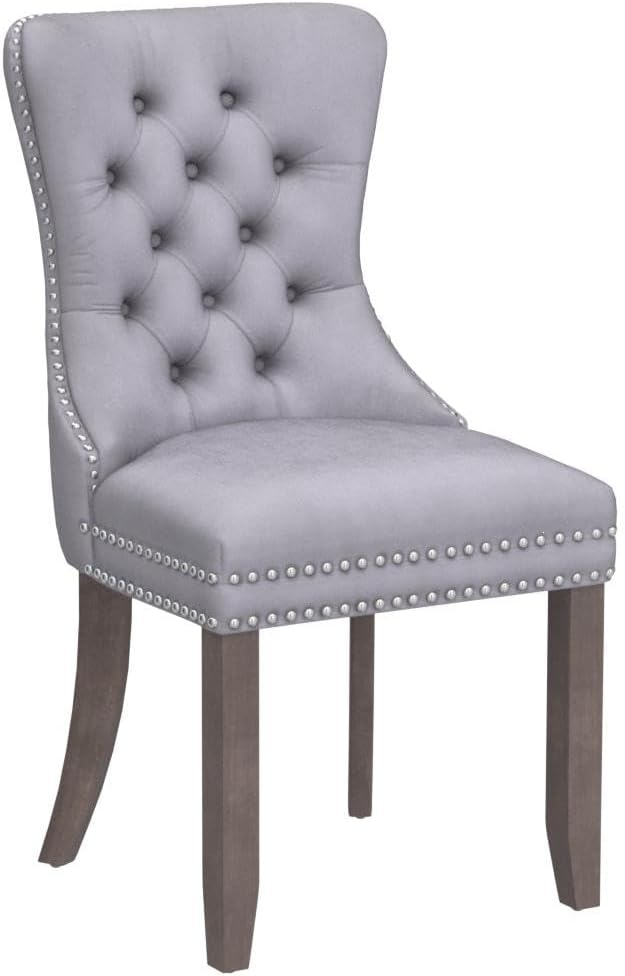 KCC Velvet Dining Chairs Set of 2, Upholstered High-end Tufted Dining Room Chair - Image 5