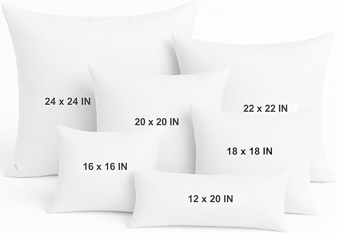 LANE LINEN 4 Pack 18x18 White Throw Pillow Inserts - Image 9