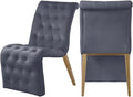 Meridian Furniture 920Grey-C Curve Collection Modern | Contemporary Velvet by MeridianFurniture