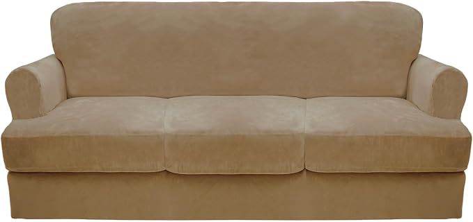 CUCRAF Cushion Sofa Cover 4 Piece Slipcovers, Soft Thick Velvet Couch Cover by CUCRAF