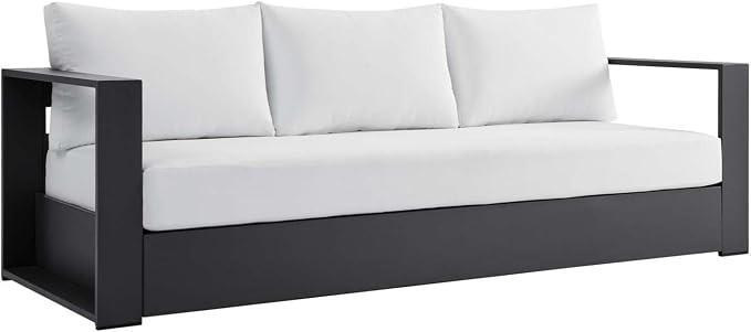 Modway Tahoe Aluminum 4-Piece Outdoor Patio Set in Gray White - Image 6
