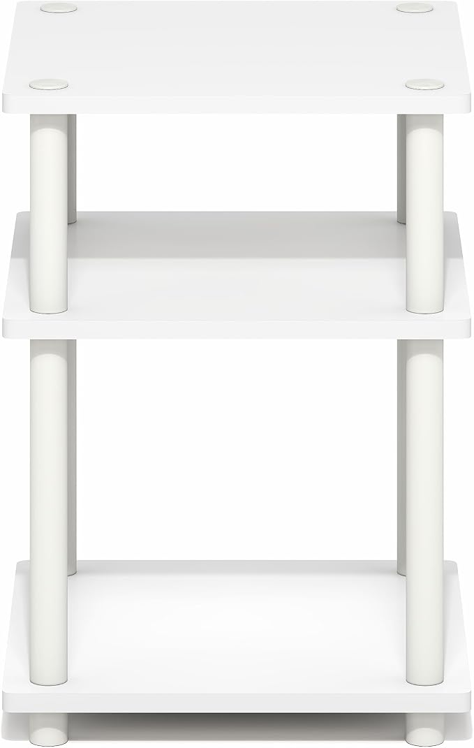 Furinno Turn-N-Tube Side Table, 3-Tier Square Modern End Table, Toolless Open - Image 7