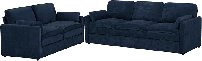 Classic Chenille Sofa Set with 2 Extra Armrest Pillows, Loveseat and 3-Seat - Image 8