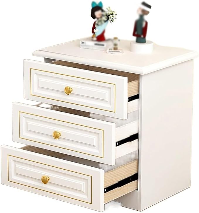 Night Stand Light Luxury Solid Wood Bedside Table, Simple Home Storage Cabinet by Unknown