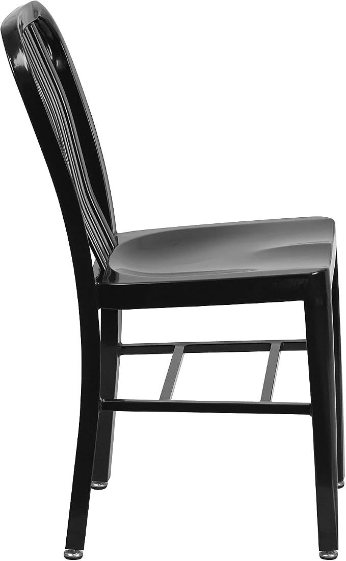 Flash Furniture Commercial Grade Black Metal Indoor-Outdoor Chair - Image 7