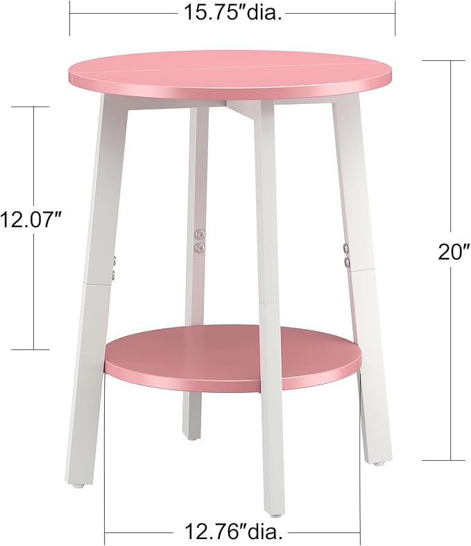 sthmec Side Table, Small Round End Table - Image 3
