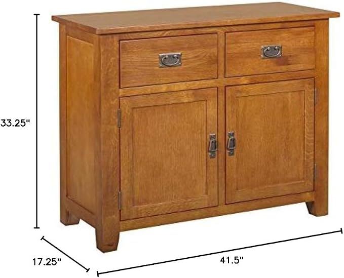 Crafters and Weavers Arts and Crafts 2-Drawer Solid Wood Cabinet in Cherry - Image 2