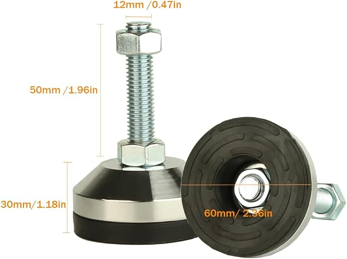 Heavy Duty Leg levelers ， Leveling Legs 2.36" Dia Base, Adjustable feet - Image 3