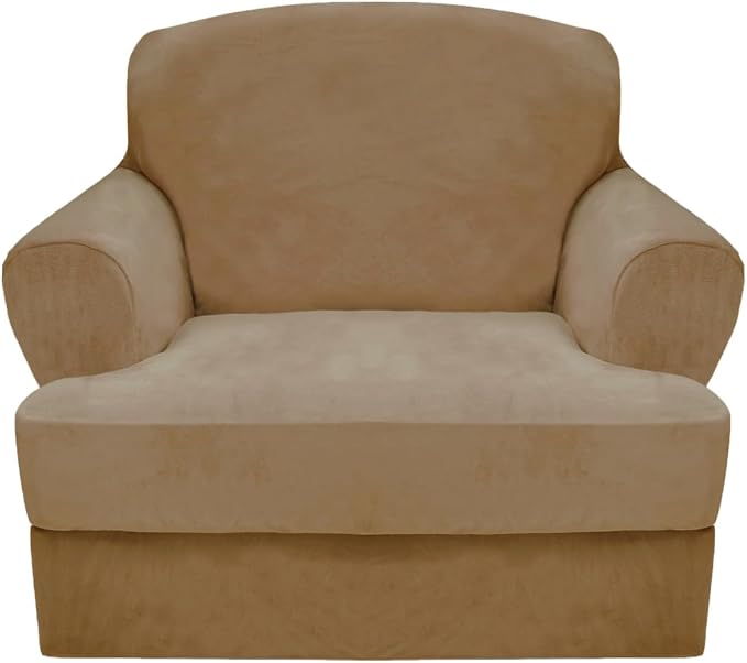 CUCRAF T Cushion Sofa Cover 2 Piece Armchair Slipcovers, Soft Thick Velvet by CUCRAF