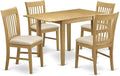 East West Furniture NDNO5-OAK-C 5 Piece Modern Dining Table Set Includes a by EastWestFurniture