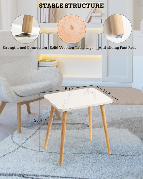 FORAOFUR Small End Table, Side Table Accent Table Living Room Bedroom Balcony - Image 3