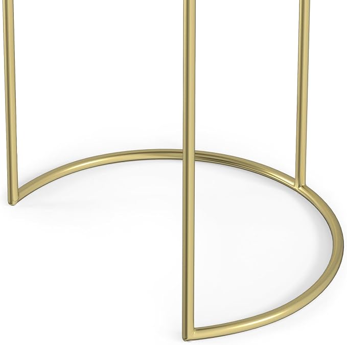 SIMPLIHOME Ashley Nesting Tables Set – 16 inch Wide Genuine Marble Top Metal - Image 12