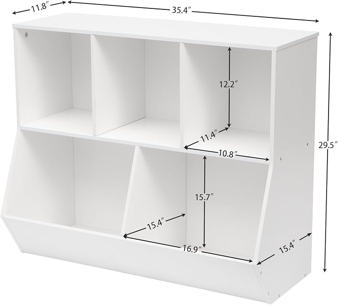 HOOBRO Kids Bookshelf, Bookcase Footboard, Toy Storage Cubby, Children's Toy - Image 3