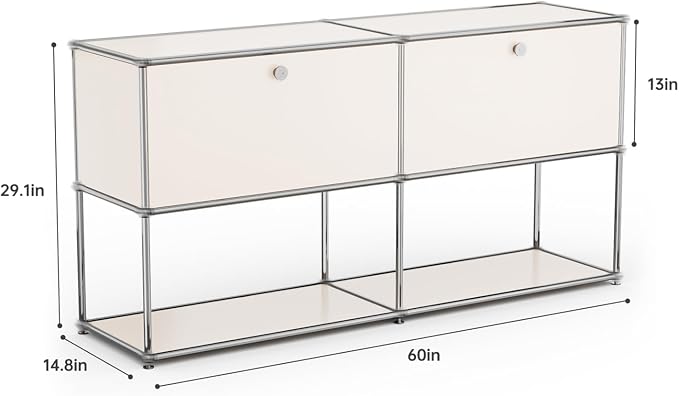 Modern Storage Cabinet White F Versatile Free-Standing Organizer - Image 3