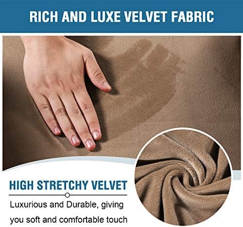 H.VERSAILTEX Velvet Stretch Recliner Couch Covers 4-Pieces Style Recliner Chair - Image 3