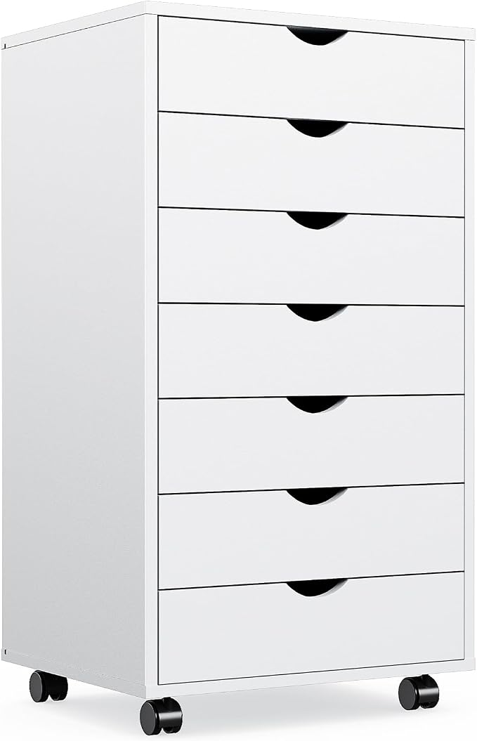 OLIXIS 7 Drawers Rolling File Cabinet, Mobile Under Desk Storage Cabinet by OLIXIS