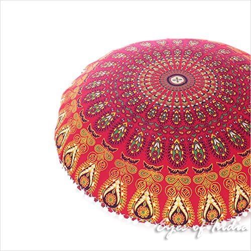Mandala Floor Pillow Cover Meditation Cushion Seating Throw Hippie Round - Image 3