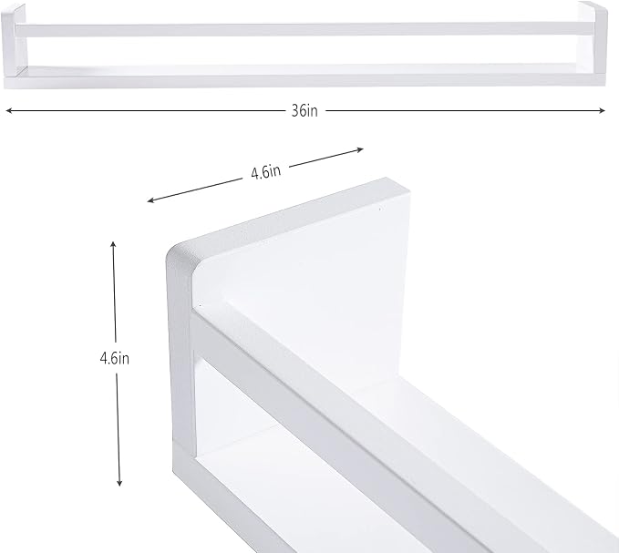 AZSKY Classic Nursery Book Shelves White Wall Book Shelves Kids Bookshelf - Image 3