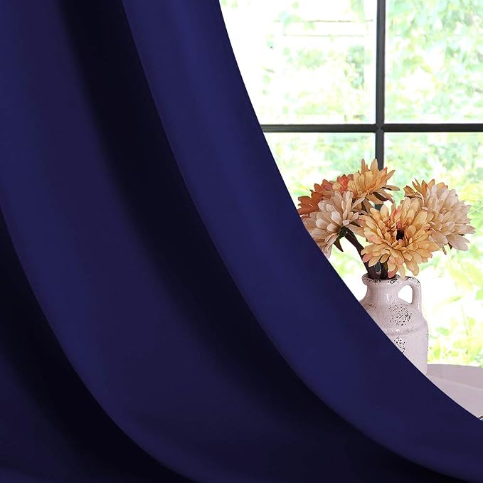 NICETOWN Blackout Window Curtains 70" L, 2 Panels, 34 inch, Royal Blue - Image 4