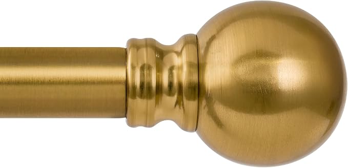Modern Gold Curtain Rods for Windows 48 to 84 Inch 1" Diameter Adjustable Heavy by Unknown