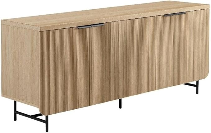 Walker Edison Reema Fluted 4-Door Kitchen Sideboard Buffet Console, 69 Inch by WalkerEdison