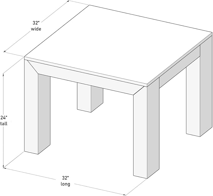 Plank+Beam Modern Square Corner Table, Slim Side Table - Image 2