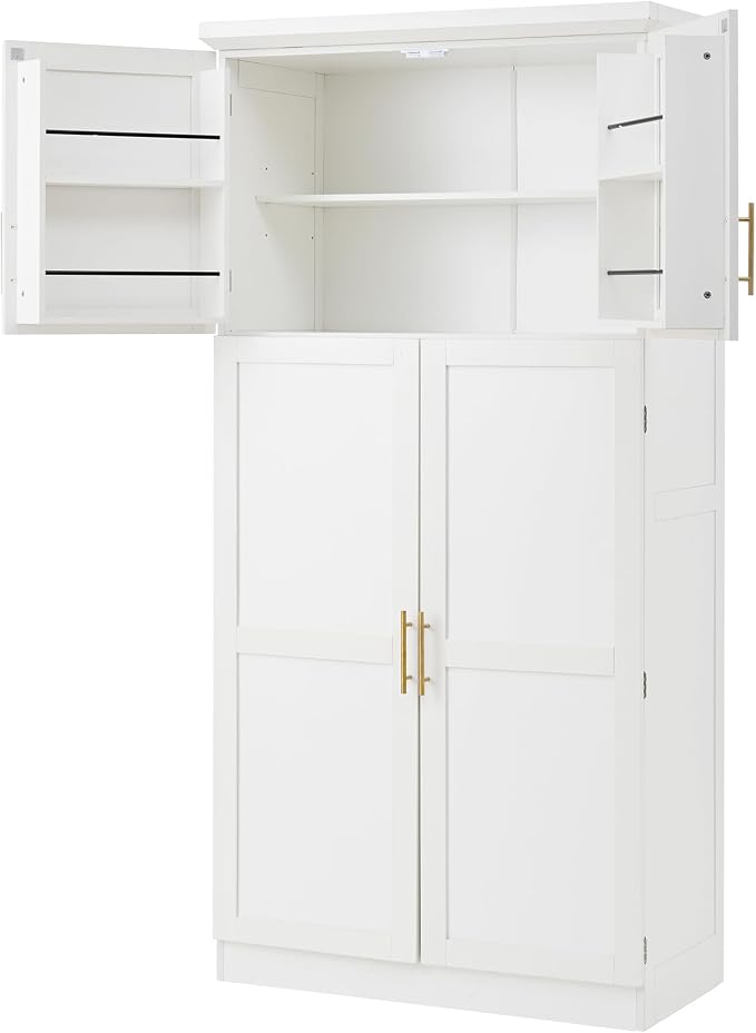 VilroCaz Freestanding Kitchen Pantry Tall Storage Cabinet, Wooden Kitchen - Image 9