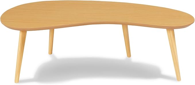 Mid Century Modern Abstract Shaped Coffee Table/Solid Wood/Oak Finish by Camaflexi
