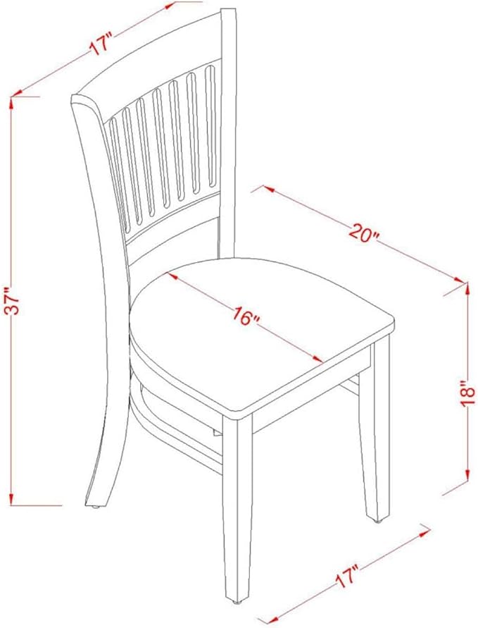 East West Furniture VAC-OAK-W Vancouver Kitchen Dining Chairs - Image 3