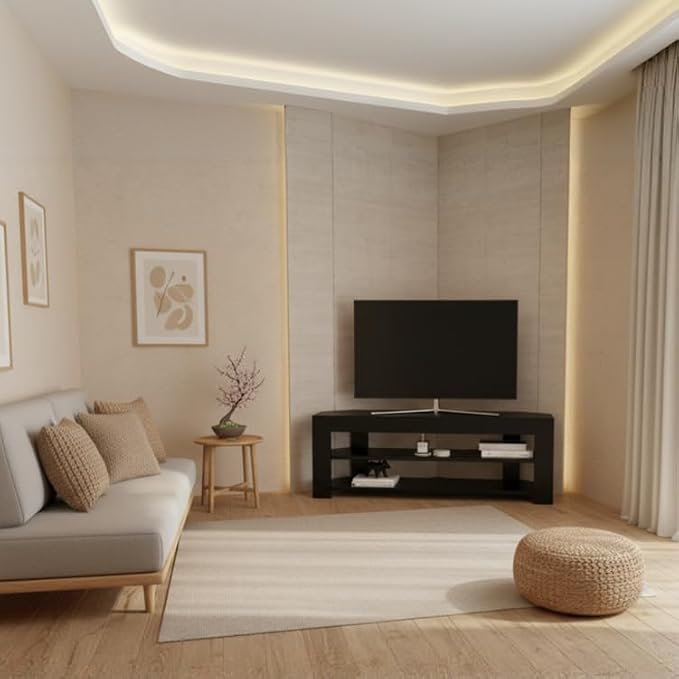 Decorotika Rita Corner TV Stand, Modern Entertainment Center - Image 4