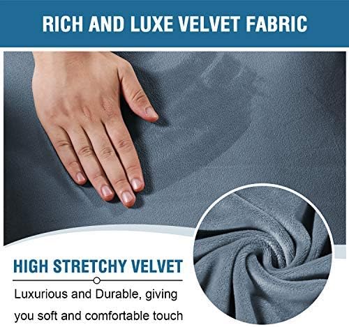 H.VERSAILTEX Velvet Stretch Recliner Couch Covers 4-Pieces Style Recliner Chair - Image 3