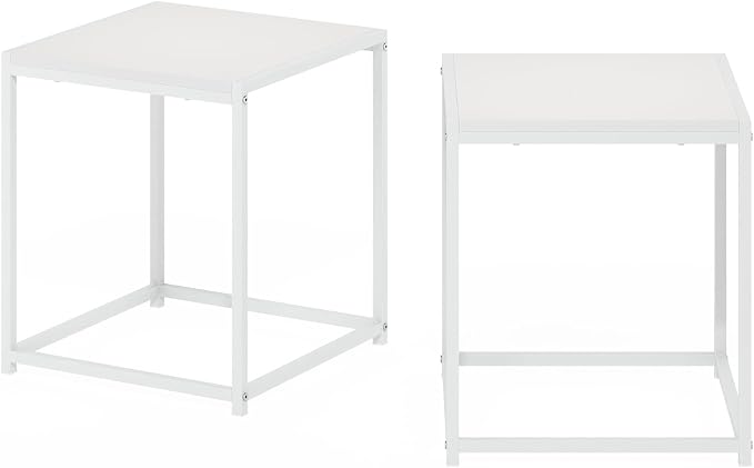 Furinno CAMNUS Side Table Set of 2, Metal Frame End Table, Square Open Frame - Image 6