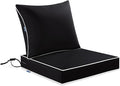 MIULEE Black Outdoor Seat Cushion 22x24 Inch Waterproof & 3 Year Fade Resistant by MIULEE