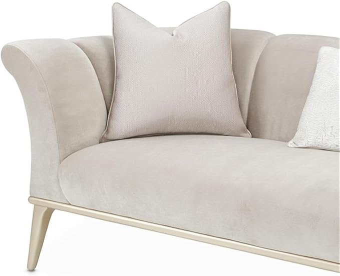 MICHAEL AMINI Yvette Sofa in Porcini Velvet and Champagne Wood Frame - Image 9