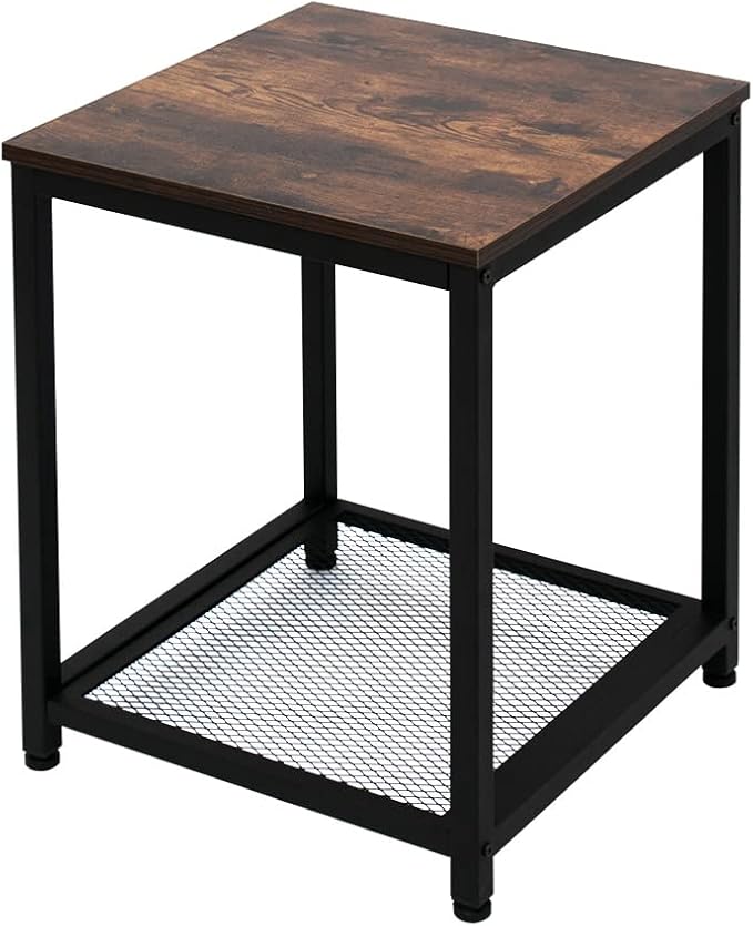 Industrial End 2-Tier Side Table by AZL1LifeConcept