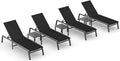 Ciokea Aluminum Foldable Lounge Chairs Set of 4 by CIOKEA