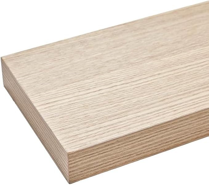 Floating Shelves, Oak Wooden Set of 3 Wall Mounted Bathroom Shelves Over Toilet - Image 4