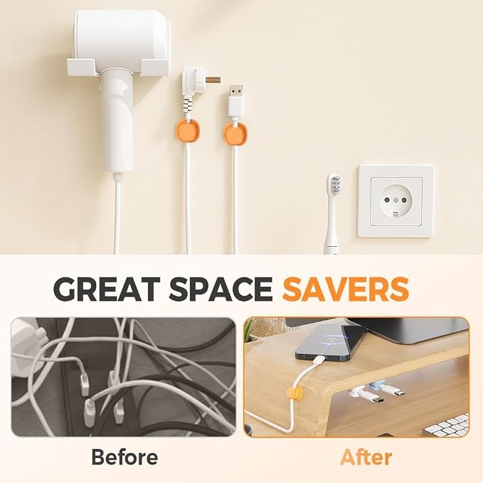 6 Pack Cord Organizer Holder, 2026 New Adjustable Cable Organizer Clips - Image 7